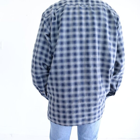 The North Face Grey Blue Flannel Button Up Breathable Hiking Shirt Size XL - Picture 4 of 14